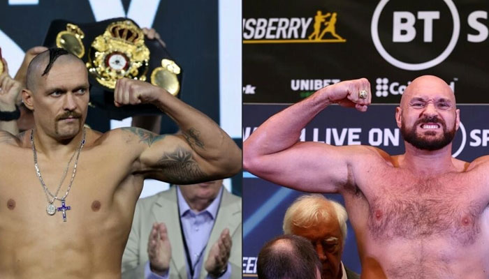 Ukraines Oleksandr Usyk (left) is set to face Britains Tyson Fury for the title of undisputed world heavyweight champion. AFP