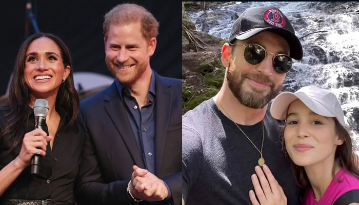 Prince Harry and Meghan Markle spent time with Chris Evans and Alba Baptista