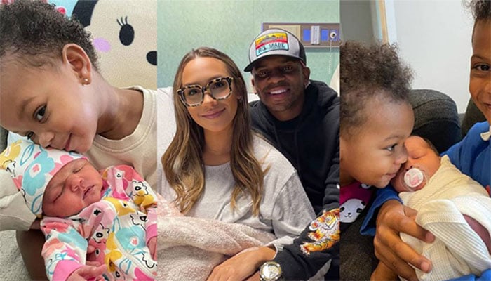 Jimmie Allen and Alexis Gale celebrate new addition to their family.