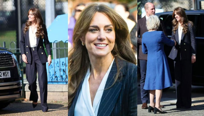 Kate Middleton styled the suit differently this time around