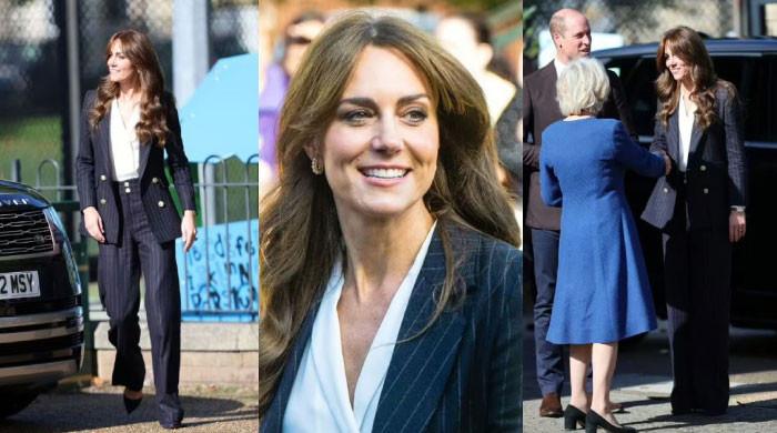 Kate Middleton wears same striped suit just days apart in sustainability pledge 