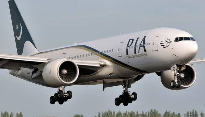 An image of a Pakistan International Airlines (PIA) plane. — APP/File