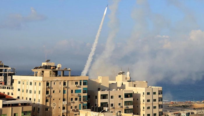 Rockets fired by Hamas on Israel from the Gaza Strip. — AFP