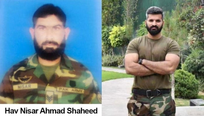 Major Syed Ali Raza Shah (right) and Havaldar Nisar Ahmed. — ISPR