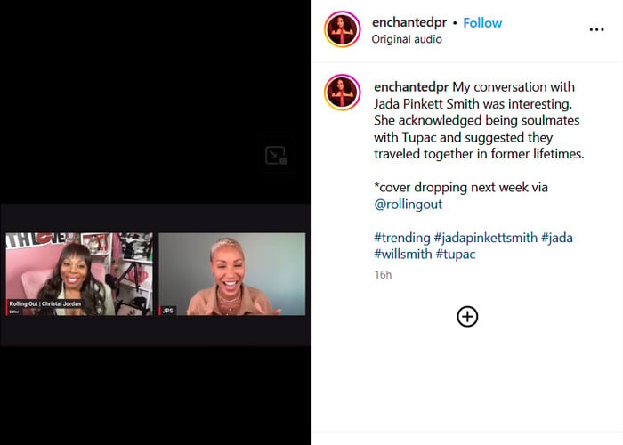 Jada Pinkett Smith claims Tupac Shakur is her ‘soulmate’