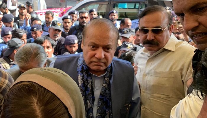 PML-N supremo Nawaz Sharif arriving at a court in Islamabad for a hearing. — AFP/File