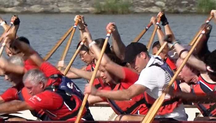 Prince William misses Kate Middleton as he goes dragon boating in Singapore