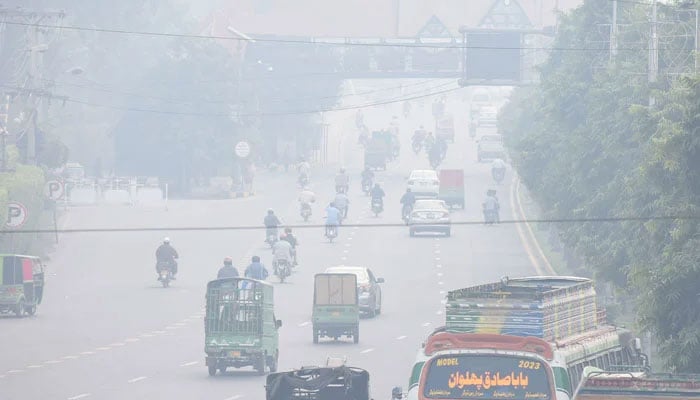 A view of Lahore blanketed by smog on October 28. — Online