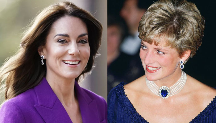 Kate Middleton blinds in Princess Diana’s diamond-sapphire earrings