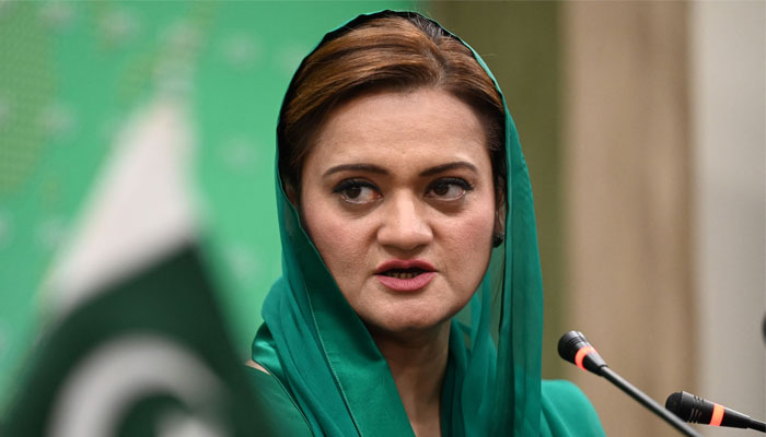 PML-N Information Secretary Marriyum Aurangzeb addressing a press conference in this udnated picture. — AFP/File