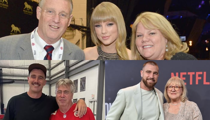 Taylor Swift and Travis Kelce with family