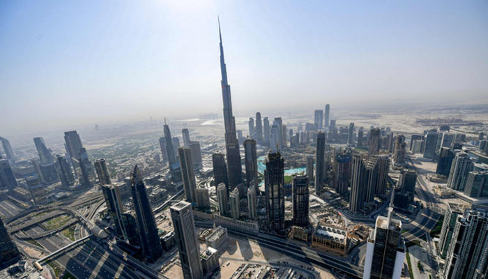 Aerial view of Dubai skyscrapers including Burj Khalifa. — AFP/File
