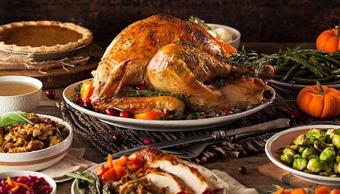 A thanksgiving turkey dinner. — X/@istock