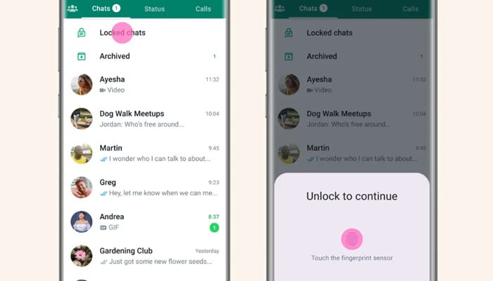 A display of WhatsApps new secret code option for private chats. — WhatsApp