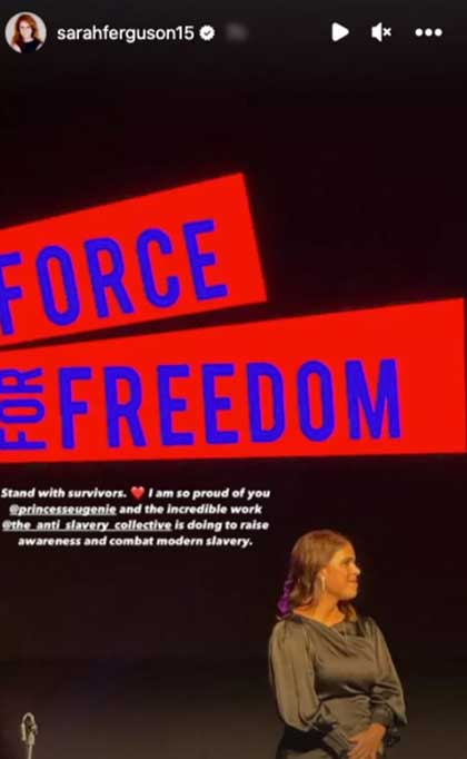 Sarah Ferguson lauds Princess Eugenie for her anti-slavery campaign