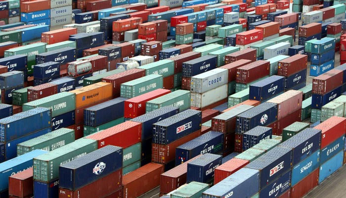 A representational image of shipping containers at a dockyard. — AFP/File