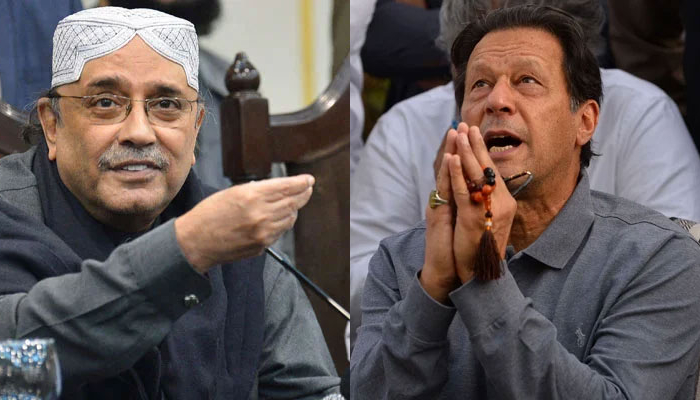 Pakistan Peoples Partys Co-Chairman Asif Ali Zardari (left) and former prime minister Imran Khan. — AFP/File