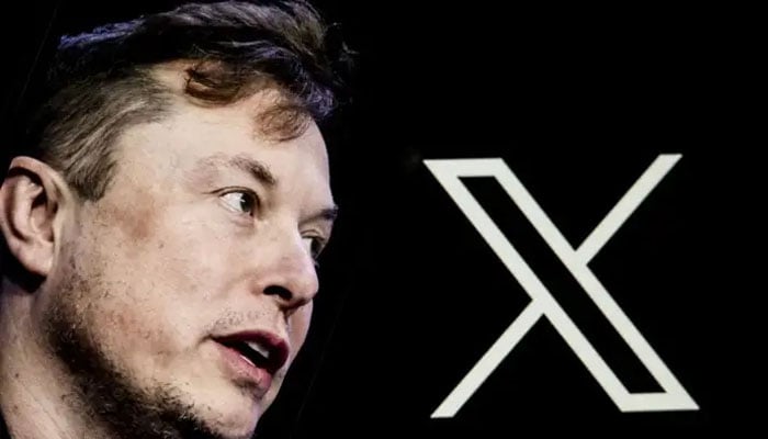 Elon Musk gestures during an event with the logo of X, formerly Twitter, in the background. — X/@eminsansar