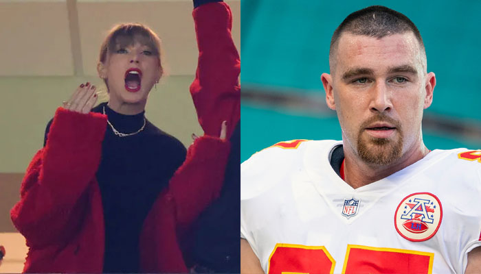 Taylor Swift and her dad cheer on Travis Kelce at Chiefs game