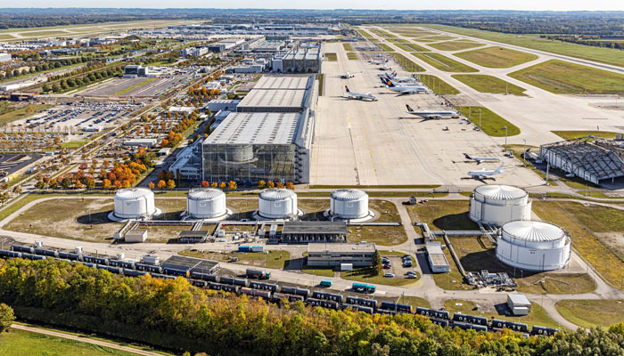 The tank farm at Munich Airport, where aviation fuels are stored. — Airport Industry Review