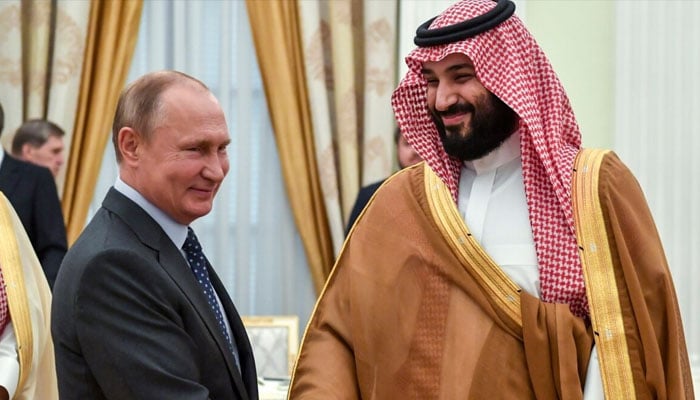 Russian President Vladimir Putin meets Saudi Arabias Crown Prince Mohammed bin Salman. — AFP/File