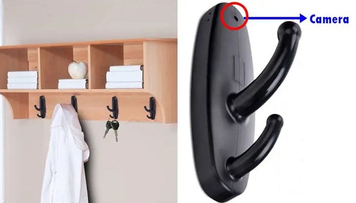 The regular-looking plastic ‘spy’ hook is campaigned as a perfect fit for the living room in a house that can record video for 90 minutes and the battery lasts up to 2 hours. — Amazon
