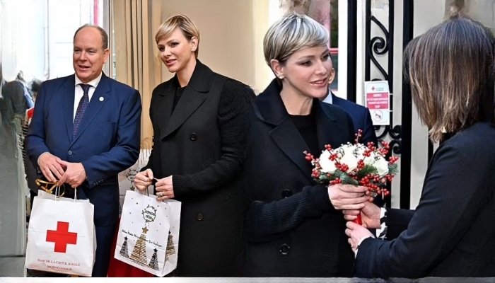 Princess Charlene of Monaco joined her husband Prince Albert for a Christmas charity drive