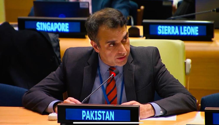 Deputy Permanent Representative of Pakistan to the UN Ambassador Muhammad Usman Iqbal Jadoon. — X/@usmanjadoon_fsp