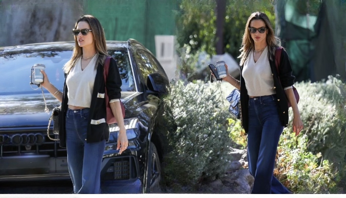 Alessandra Ambrosio opted for a casual look in Pacific Palisades