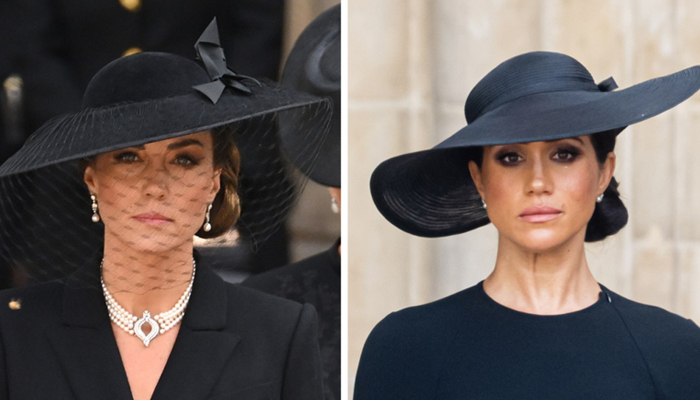 Kate Middleton and Meghan Markle at Queen Elizabeths funeral