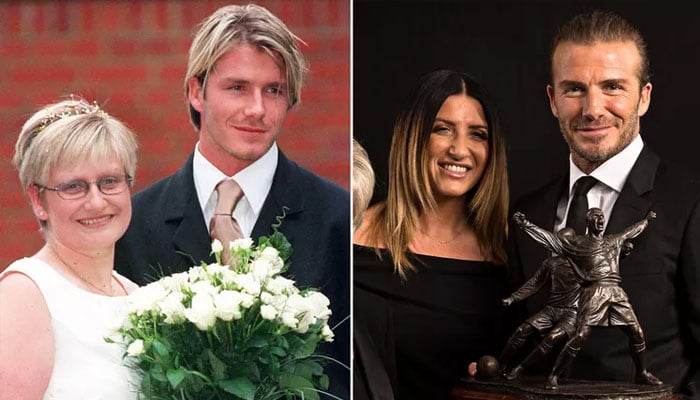Lynnes کی شادی میں Lynne Beckham اور David Beckham، Joanne Beckham اور David Beckham 2017 PFA ایوارڈز میں۔ — X/@alamy/antonyjones