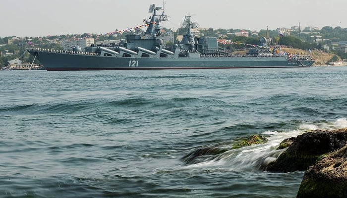The Russian Black Sea Fleet’s flagships missile cruiser Moskva. — TASS