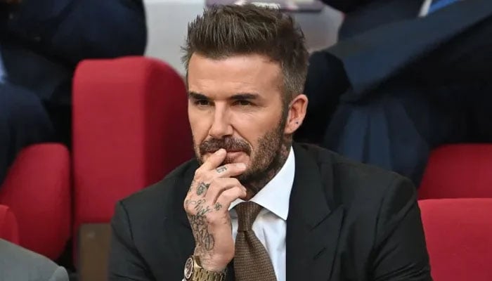 David Beckham gestures during a gathering. — AFP/File
