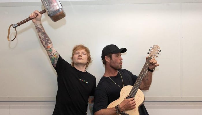 Ed Sheeran and Chris Hemsworth reunite for new year