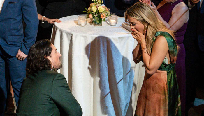 Brayden Bowers pops the question to Christina Mandrell at Golden Wedding