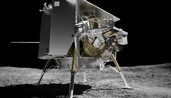 An artists conception depicts the Peregrine lunar lander on the surface of the moon. —AFP