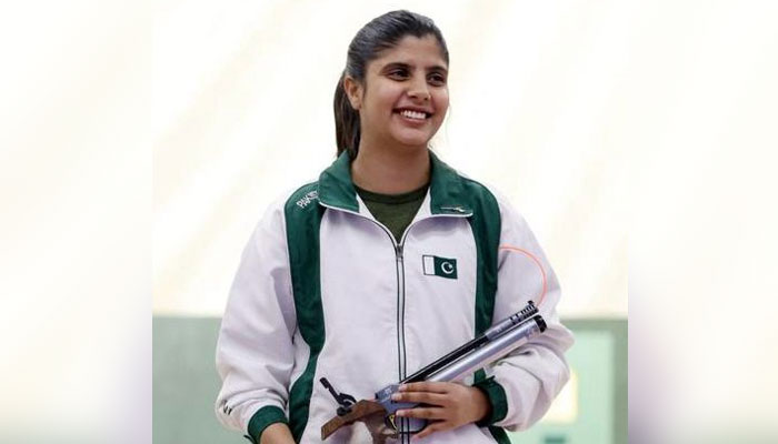 Professional Pakistani shooter Kishmala Talat. — Photo via reporter