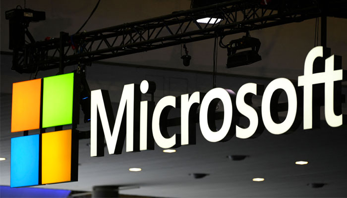 The logo of Microsoft US multinational technology corporation is seen at the Mobile World Congress (MWC), the telecom industry´s biggest annual gathering, in Barcelona on March 2, 2023. — AFP