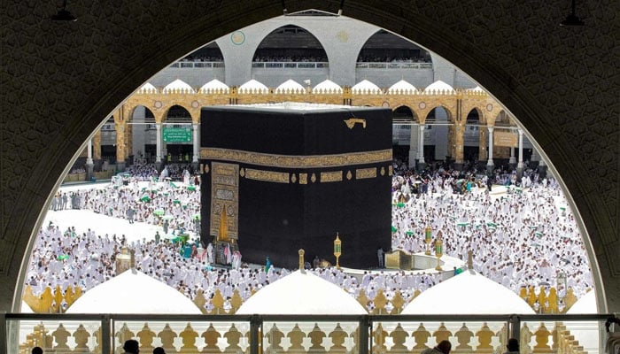 A view of Kaaba as Muslim pilgrims offer prayers. — AFP/File