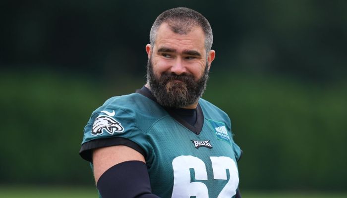 Jason Kelce gestures after a match. — ESPN