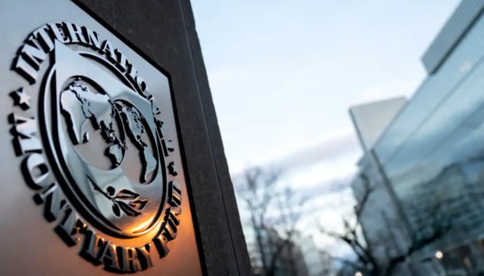 The seal for the International Monetary Fund is seen in Washington, US, on January 10, 2022. — AFP
