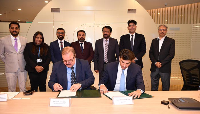 Special Assistant to the Prime Minister on Overseas Pakistanis and Human Resource Development Jawad Sohrab Malik during an agreement signing event in Qatar in this photo. — Supplied