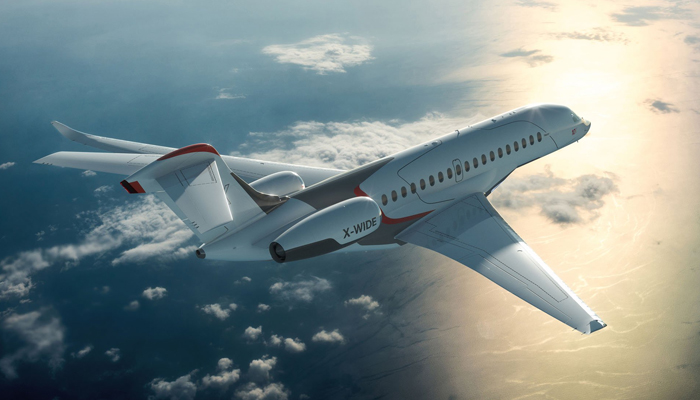 This image shows a Falcon 10 jet. — Falcon website