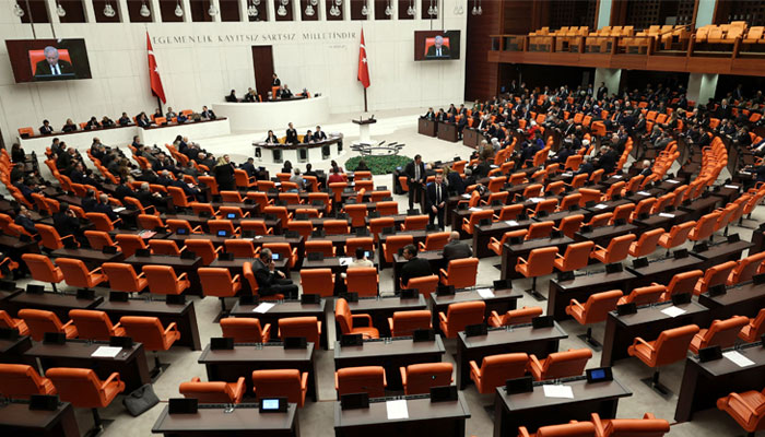 Lawmakers attend a session before voting on a bill regarding Sweden´s accession to NATO, on January 23, 2024, at the Grand National Assembly of Turkey (TBMM) in Ankara. — AFP