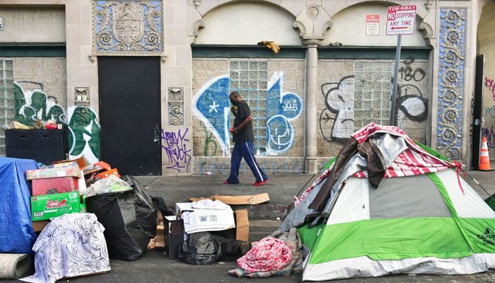 People living in tents in the United States. — AFP/File