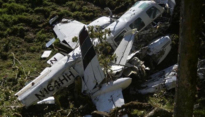 This image shows a picture of a crashed plane. — AFP/File