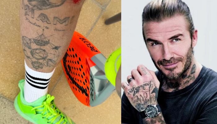 David Beckham with his new tattoo.  — Instagram/@davidbeckham