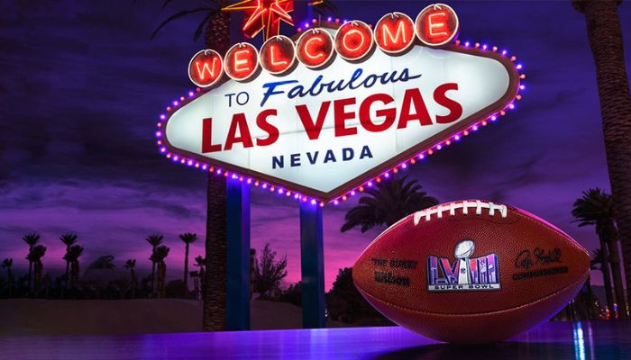 Super Bowl advertisement illustration for the year 2024 in Las Vegas. — Super Bowl