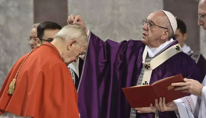 Pope Francis celebrates Ash Wednesday and the arrival of Lent at the Basilican of Santa Sabina. — Vatican Media/File