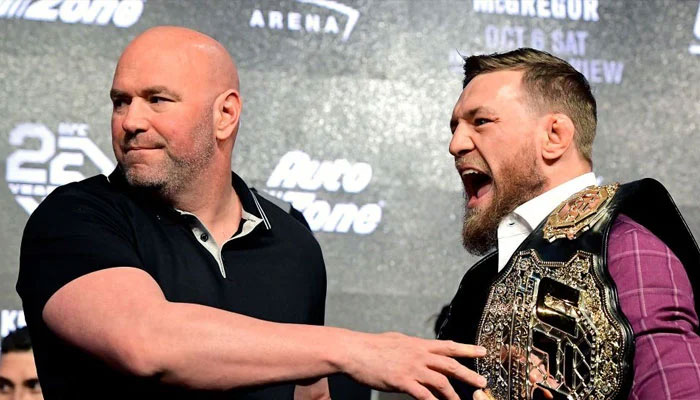 UFC boss Dana White (left) and former Lightweight champion Conor McGregor. — UFC/File